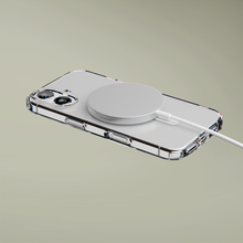 Clear phone case with embedded magnet ring and smooth grip