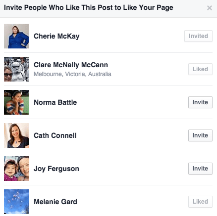 Invite people to like your page