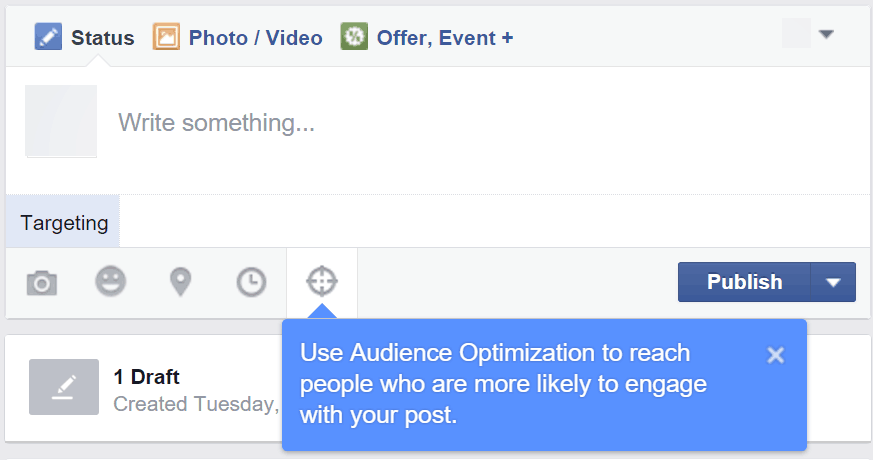 Facebook audience targeting in posts