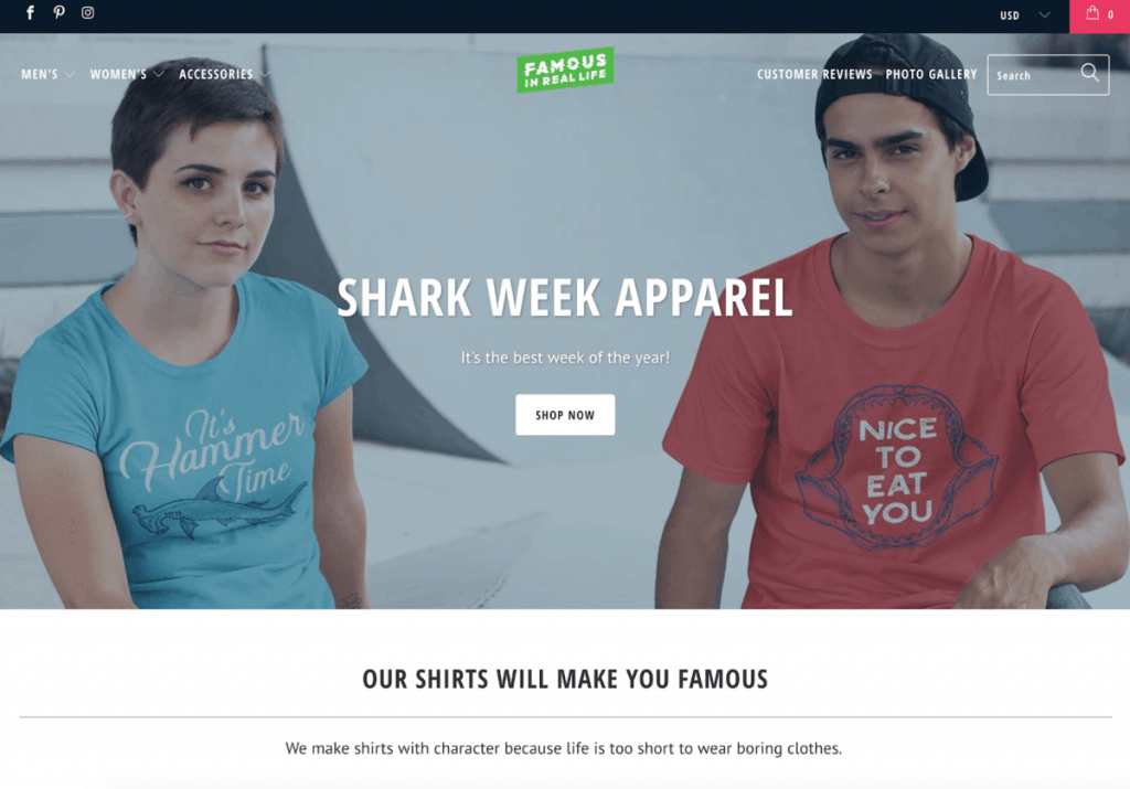 Famous in Real Life Print on Demand Store