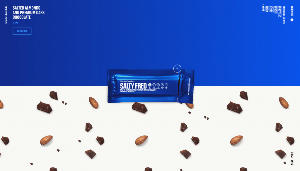 Great Example of eCommerce shop design that make money - Simply Chocolate