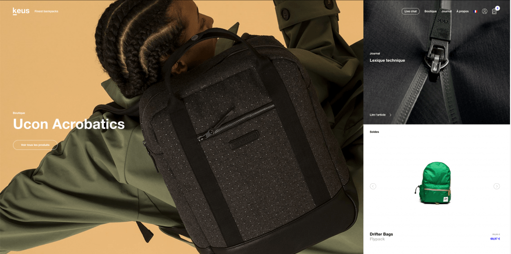 Great Example of eCommerce shop design that make money - Keus