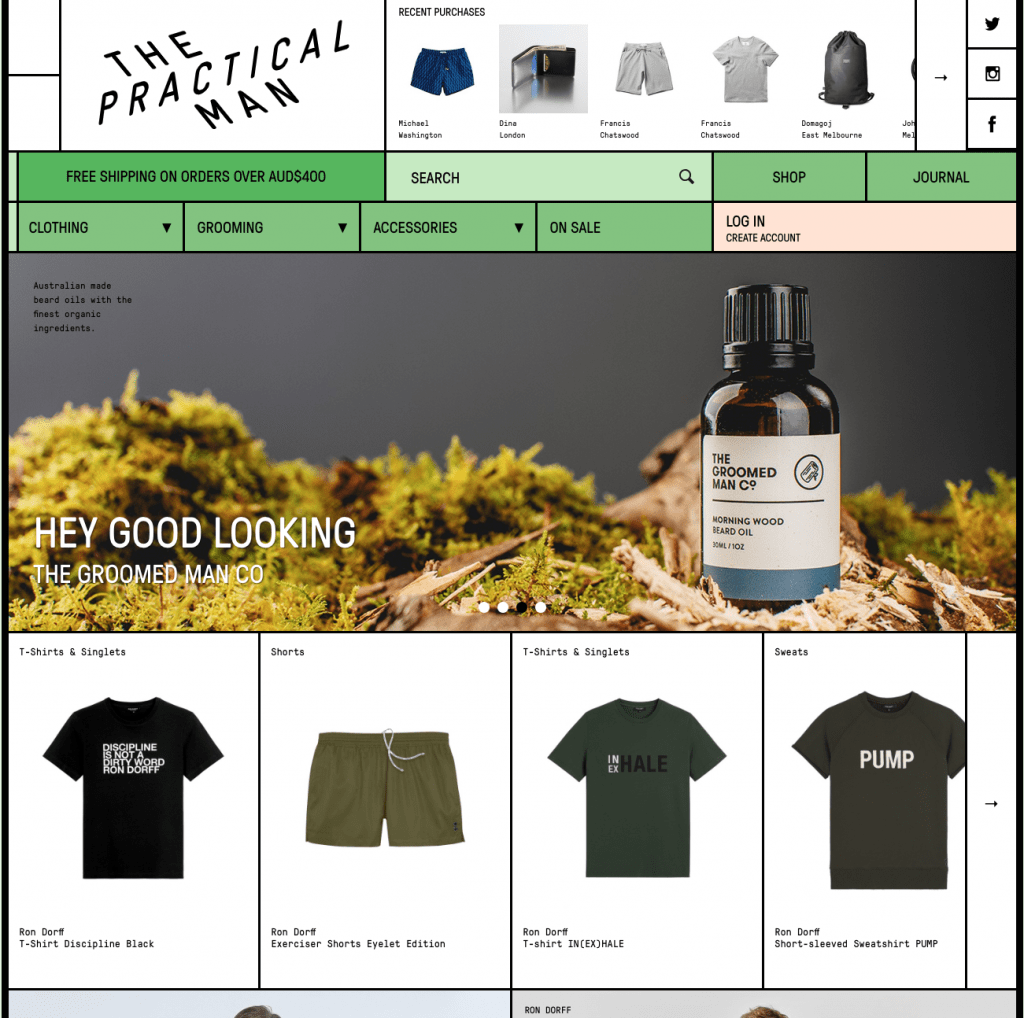 Great Example of eCommerce shop design that make money - Practical Man