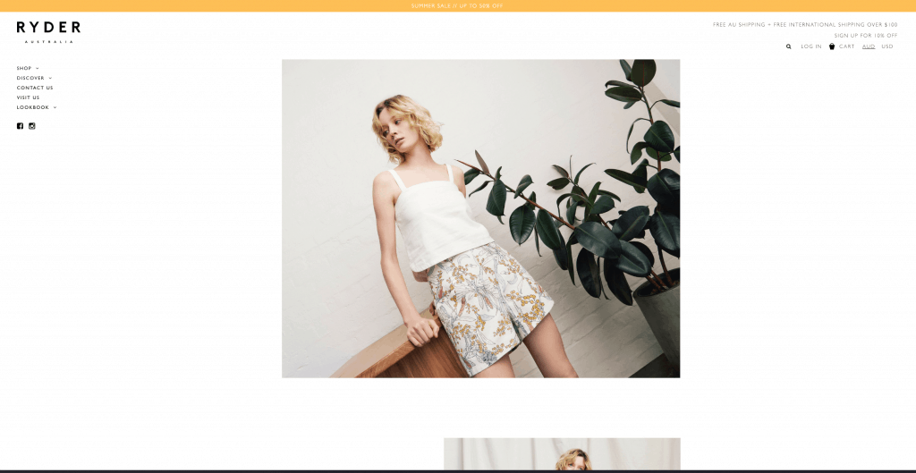 Great Example of eCommerce shop design that make money - Ryder