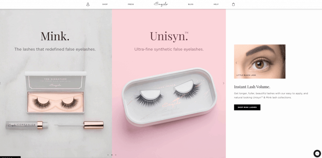 Great Example of eCommerce shop design that make money - ESQIDO