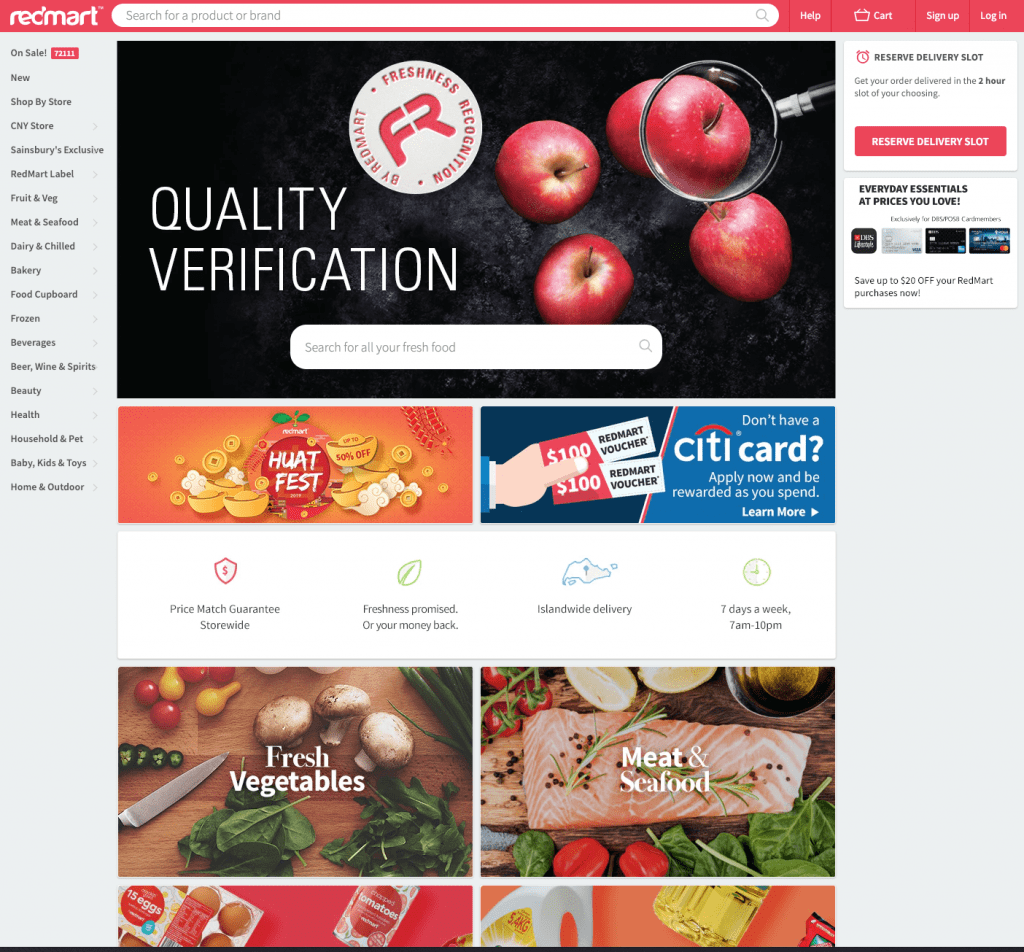Great Example of eCommerce shop design that make money - Redmart