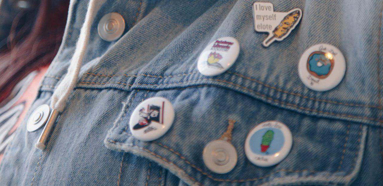 Jean jacket with hot sale patches and pins