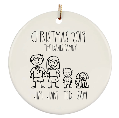 Christmas Ornaments Family Names Design 1