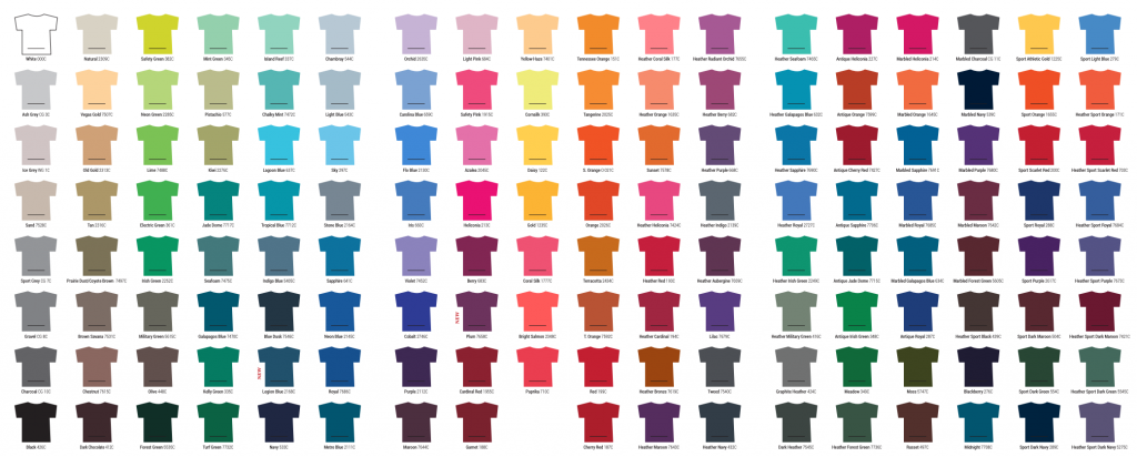 Gildan Sweatshirt Color Chart