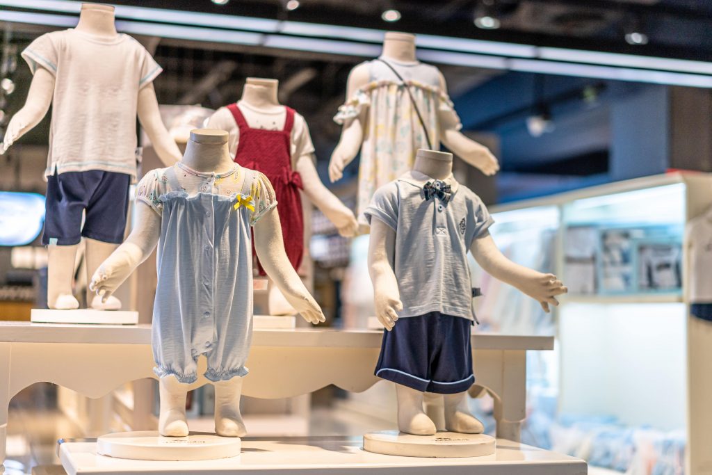 baby clothes in shop