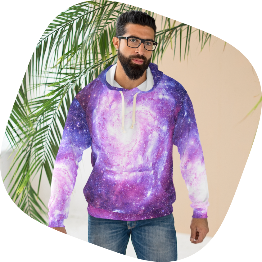 Mens Women Galaxy Printed Hoodie Sweatshirt Hooded Sweater Pullover Jacket  Coat