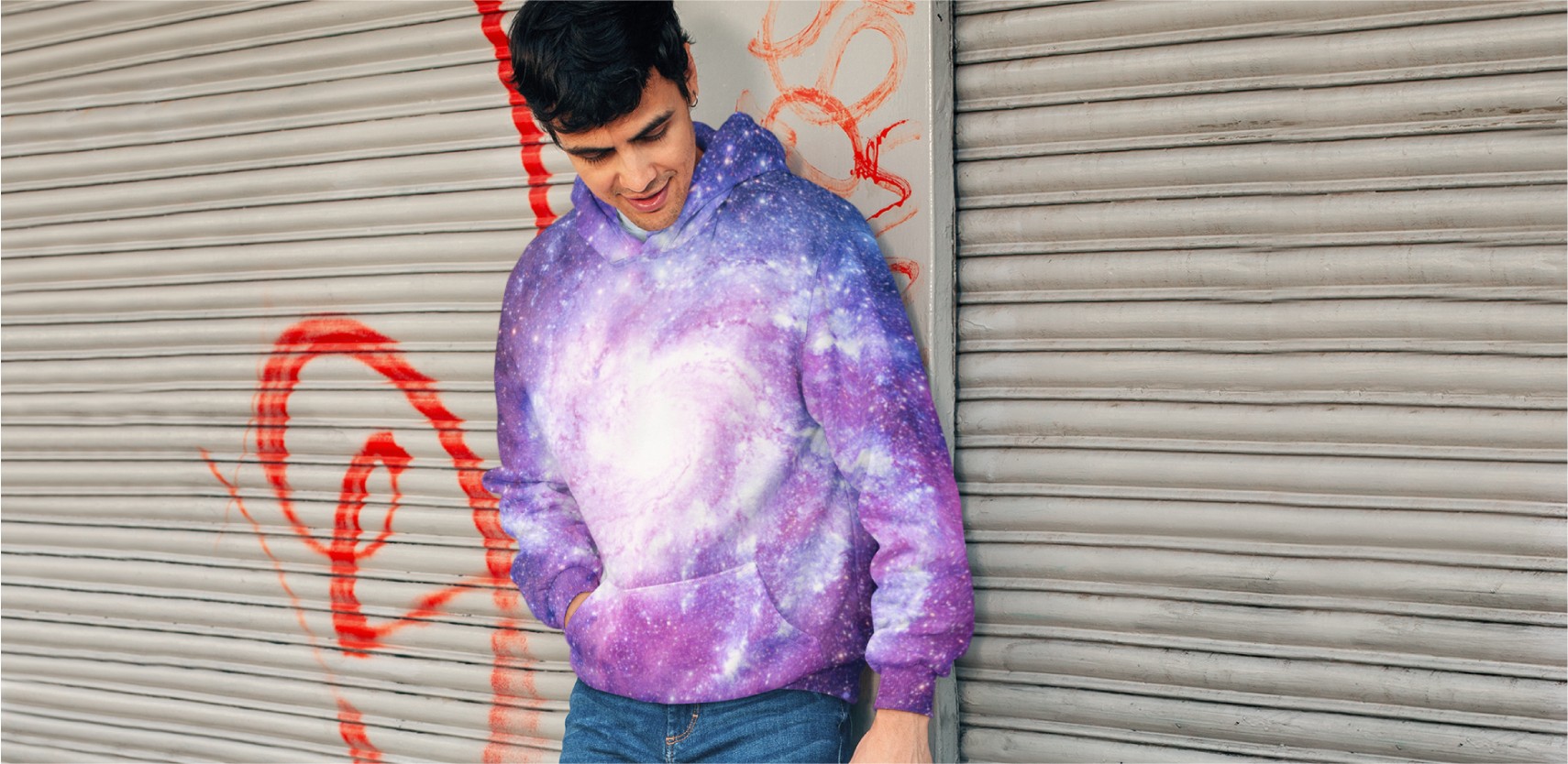 Galaxy paint bucket hoodie sale