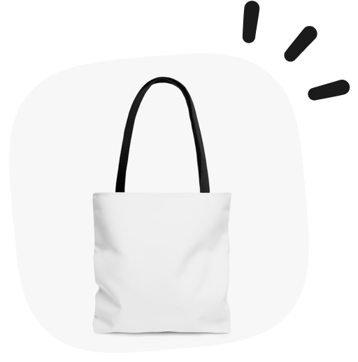 white label AOP tote bags