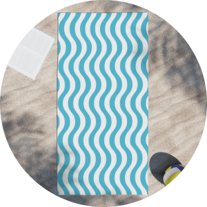 Personalized Beach Towels With Wavy Lines