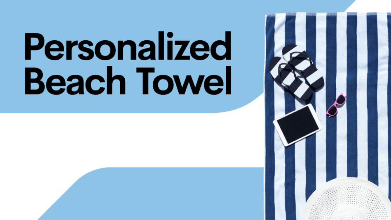 Custom printed beach discount towels no minimum