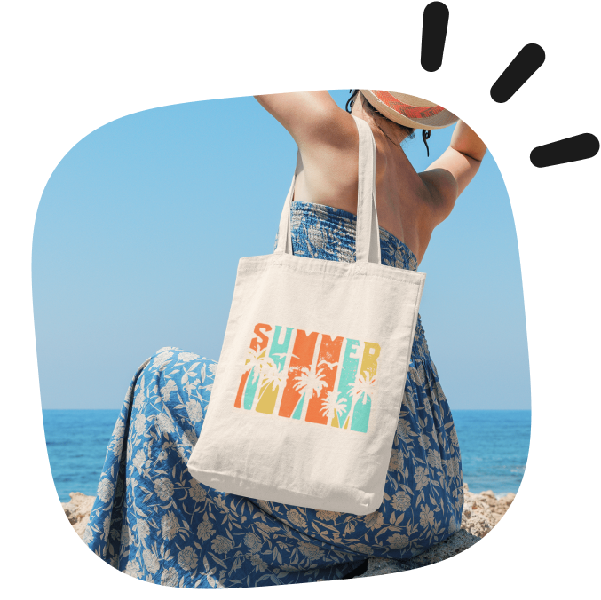 custom printed beach bags