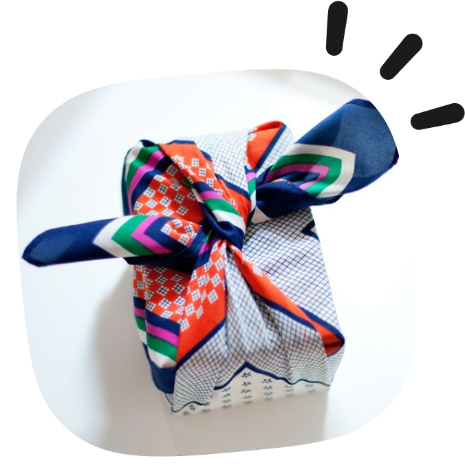 gift wrapped in scarf