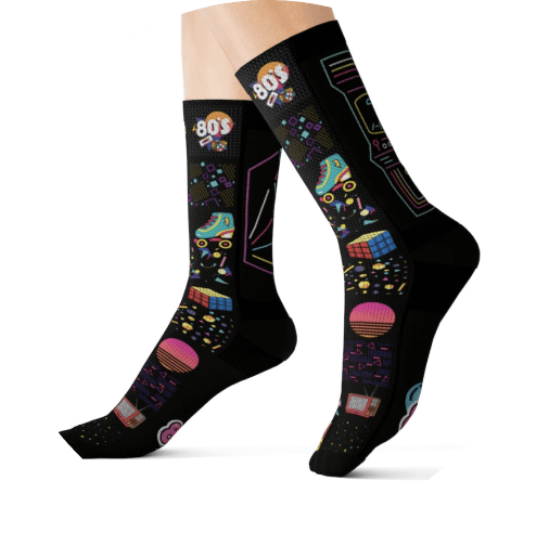 Sublimation Socks Design Ideas - Back to the 80s