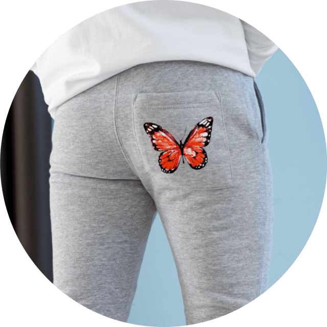 butterfly print sweatpants