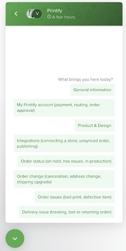 Printify Merchant Support Holiday Conversation