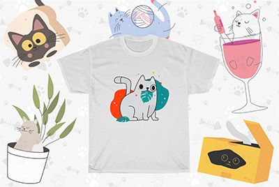 Free Cat Designs Printify Free T-shirt Designs 11