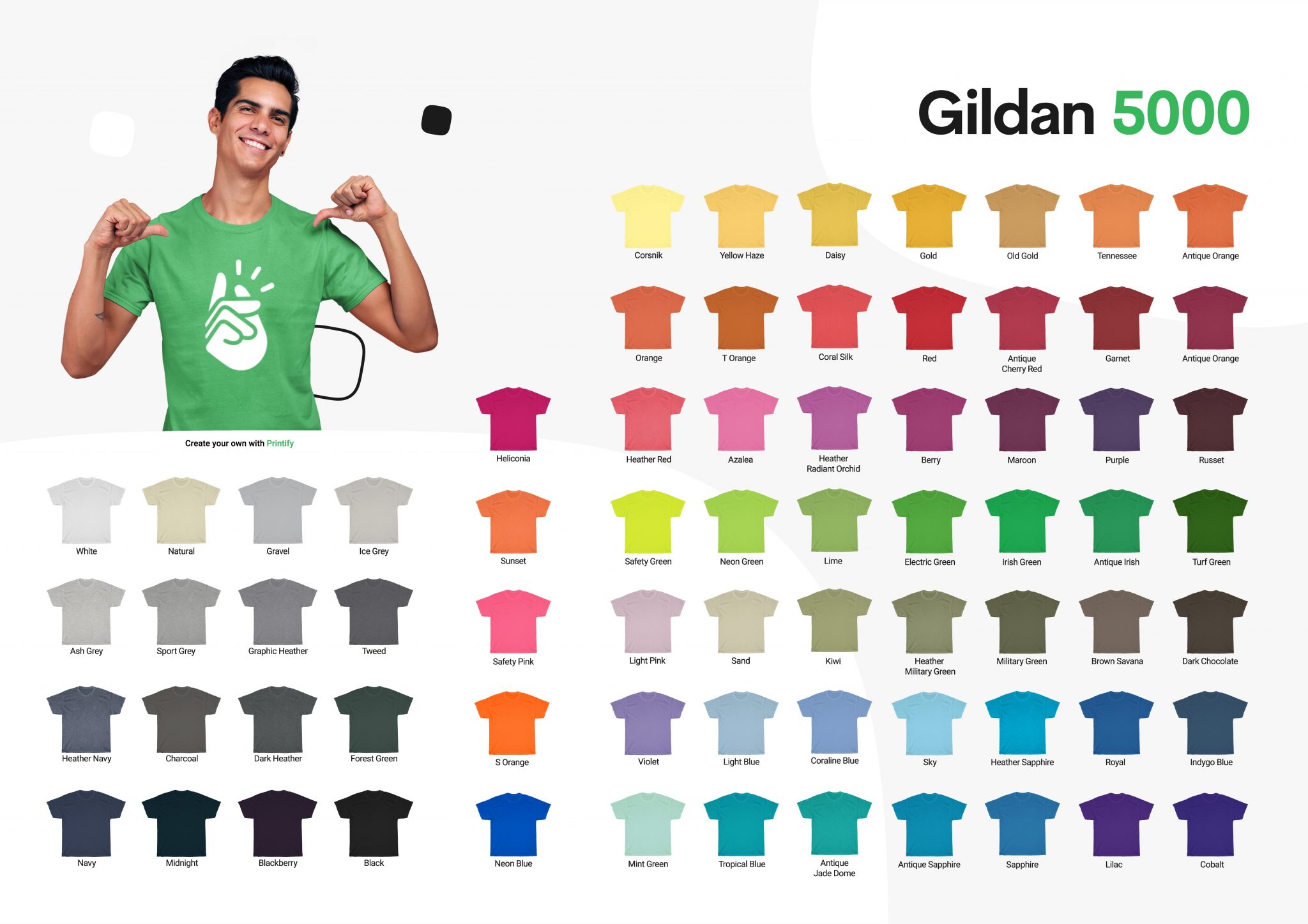 Gildan Color chart vs Bella Canvas Download Free Visuals
