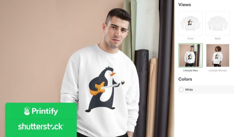 Printify and Shutterstock Integration Mockup