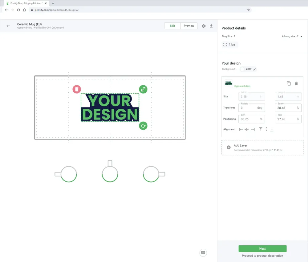 Custom Mugs Mockup Generator