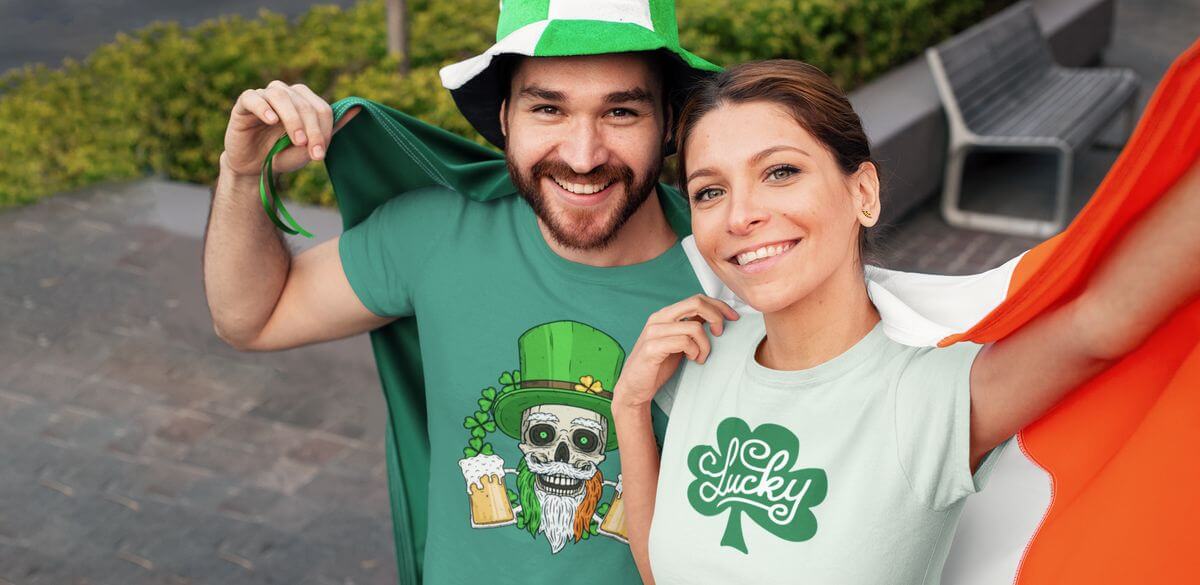 He She Is My Lucky Charm Couple Matching CREWNECK St PATRICKS Day Clover Couple Sweatshirt Shamrock Clover Party Drinking Couple
