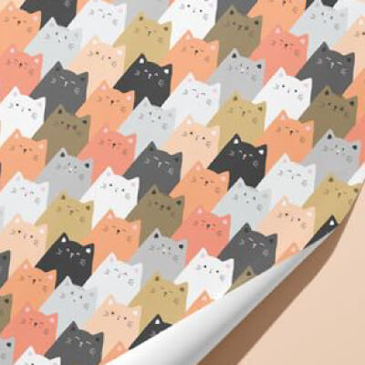 Custom Personalized Gift Wrapping Paper Cats