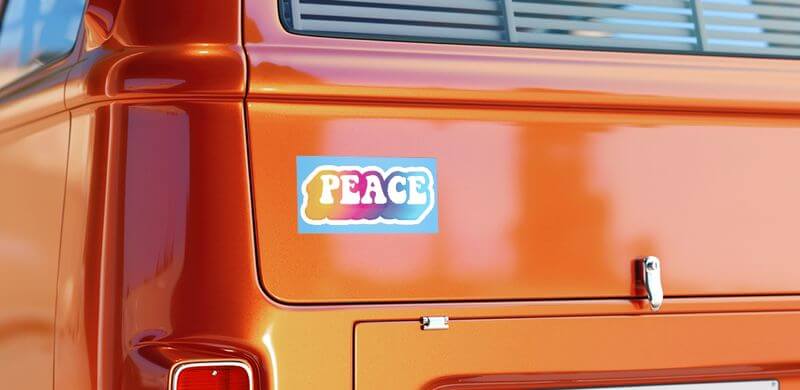 Peace and Love Bumper Sticker