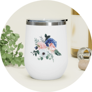 Custom Wine Tumbler — White Confetti Box