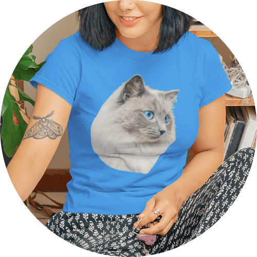 T shirt with cat cheap print