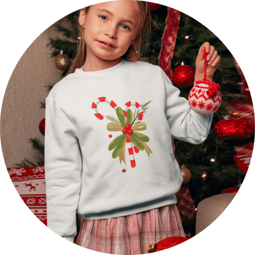 Classic Christmas imagery for kids Sweater