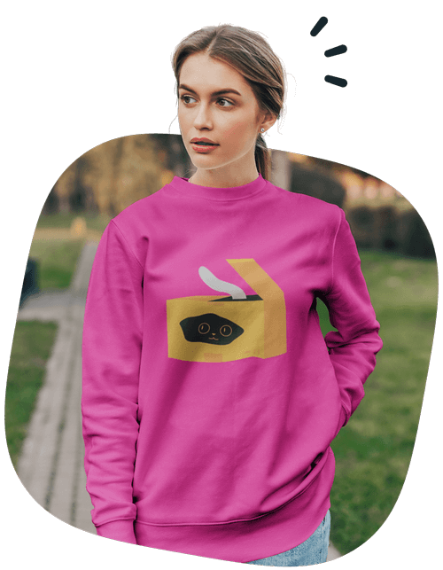 Sweatshirt with Printed Design