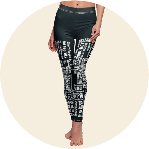 Slogan Side Print Leggings