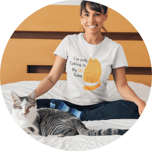 Talking To My Cat Today Funny Novelty Tops T-Shirt Womens tee TShirt 