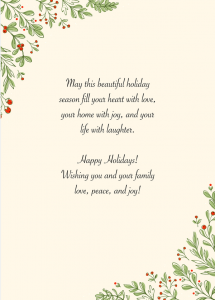 Spread the holiday spirit – messages for family and friends