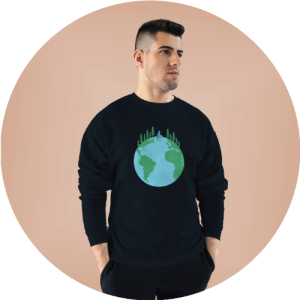 Black Hoodies Unisex Ecosmart Crewneck Sweatshirt