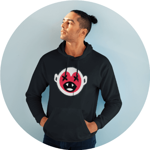 Black sweatshirts with online designs