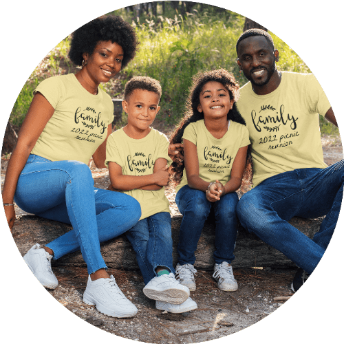 Family print sales shirt