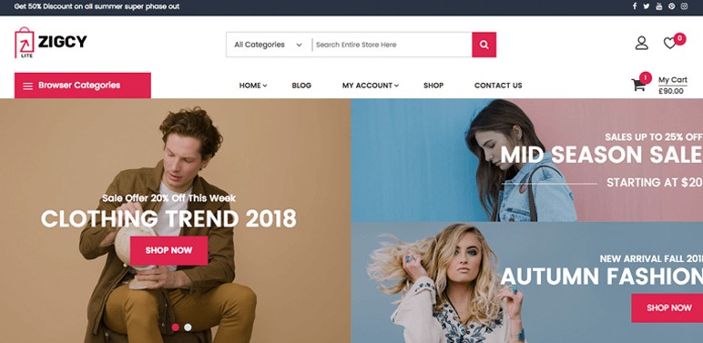 Best WooCommerce Themes for Your eCommerce Website Zigcy Lite