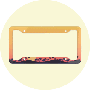 Custom License Plate Frame Sunset Design