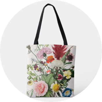 Custom Reusable Shopping Bags Floral Design