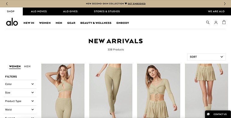 24 Examples of the Best Shopify Stores - Alo Yoga