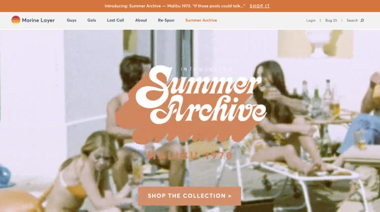 Amazing Shopify Fashion Stores - Marine Layer
