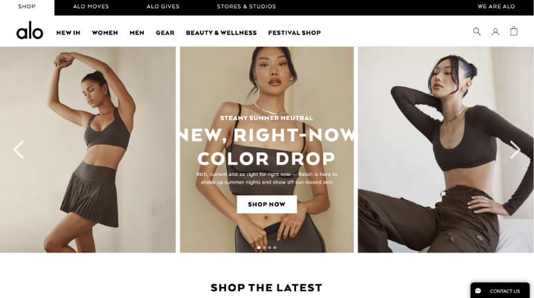 Fitness Shopify Clothing Store Examples - Alo Yoga