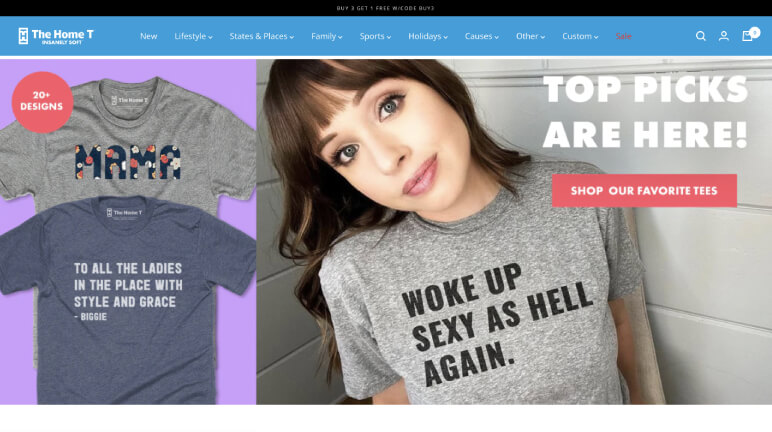 Successful Shopify T-Shirt Store - The Home T