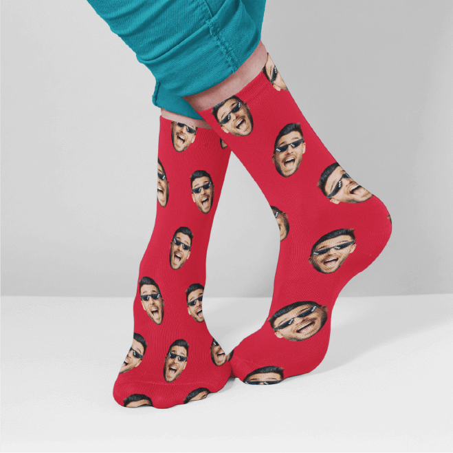 Custom Printed and Personalized Extra Large Socks for Men, Add