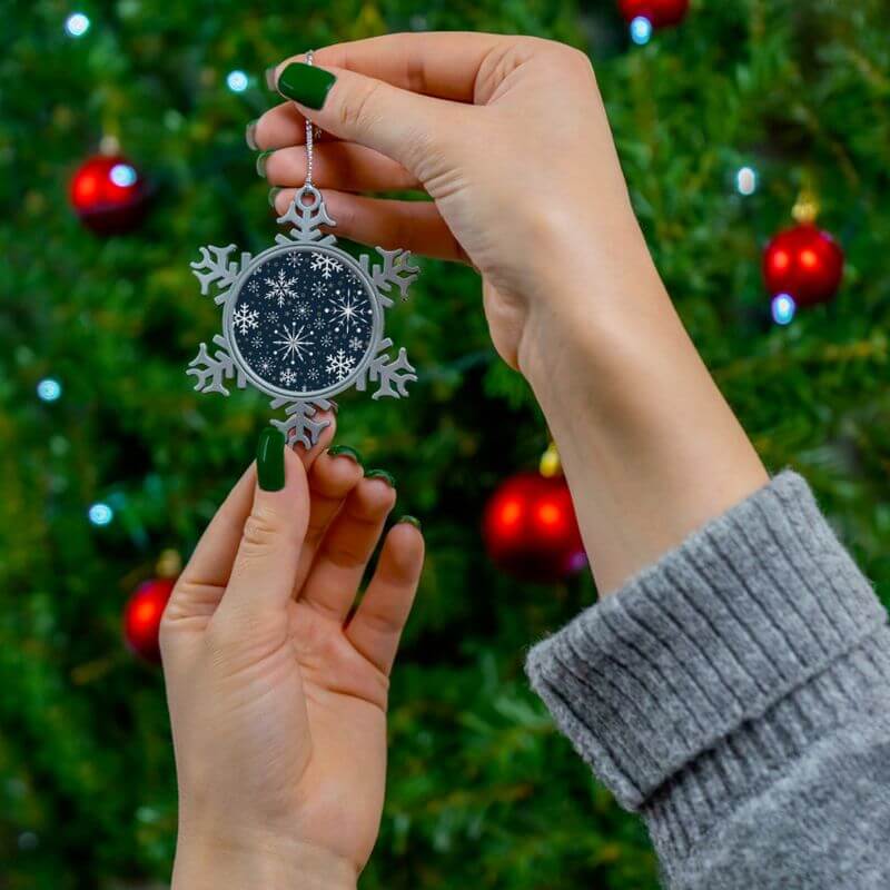 Christmas Decoration Plastic Snowflakes On Wood Background Stock